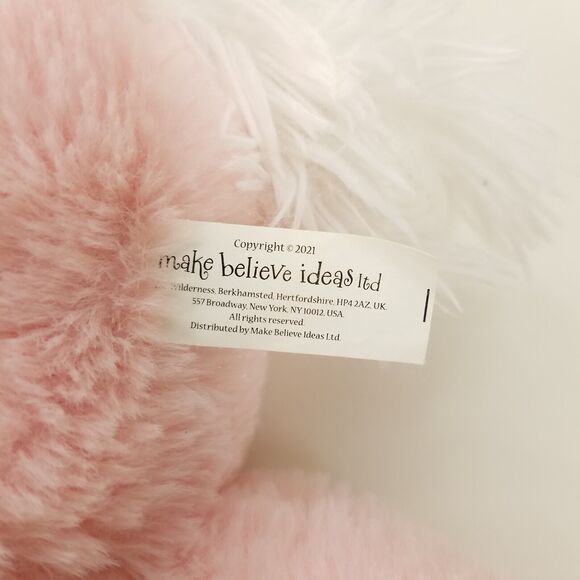 Make Believe Ideas Pink Unicorn Plush Rattle Lovey Teether Crinkle Sensory Tabs - Picture 5 of 11